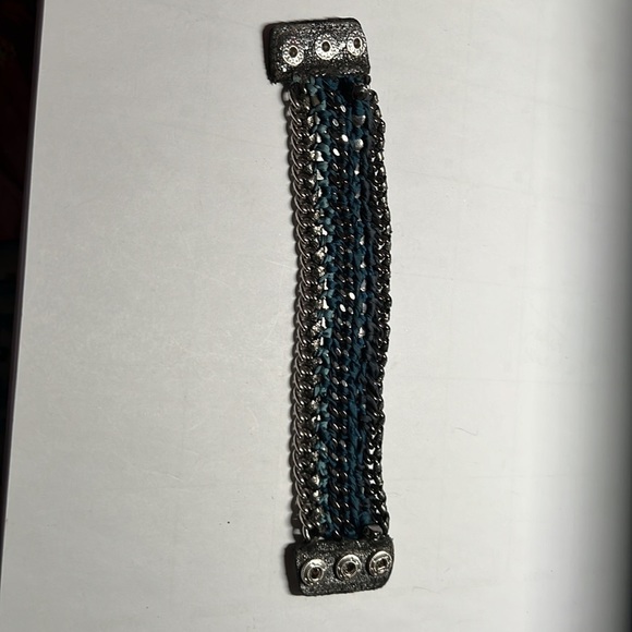 Henri bendel wide bracelet w rhinestones and chain - Picture 4 of 4
